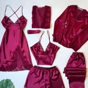 6 Pieces Set Turkish Bridal Nightgown Nighty